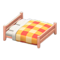 Wooden Double Bed (Pink Wood - Orange) NH Icon.png