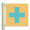 Cyan & Yellow Flag (Hospital) HHP Icon.png