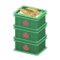 Stacked Fish Containers (Green - Scallop) NH Icon.png