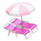 Beach Chairs with Parasol (Pink - Pink & White) NH Icon.png
