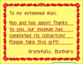 WW Letter Blathers Museum Complete.png