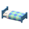 Wooden Simple Bed (Blue - Blue) NH Icon.png