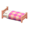 Wooden Simple Bed (Pink Wood - Pink) NH Icon.png