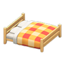 wooden double bed