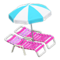 Beach Chairs with Parasol (Pink - Aqua & White) NH Icon.png