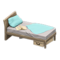 Sloppy Bed (Ash Brown - Light Blue) NH Icon.png
