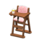 High Chair (Dark Wood - Pink) NH Icon.png