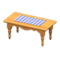 Ranch Tea Table (Natural - Blue Gingham) NH Icon.png