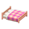 Wooden Double Bed (Pink Wood - Pink) NH Icon.png