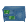 blue bookcase