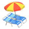 Beach Chairs with Parasol (Blue - Red & Yellow) NH Icon.png