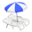 Beach Chairs with Parasol's White variant