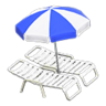 beach chairs with parasol