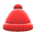Aran-knit cap's Red variant
