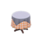 Small Covered Round Table (Gray - Orange Gingham) NH Icon.png