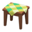 Wooden Mini Table (Dark Wood - Green)