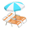 Beach Chairs with Parasol (Orange - Aqua & White) NH Icon.png