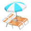 Beach Chairs with Parasol