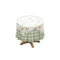 Small Covered Round Table (Floral Print - Green Gingham) NH Icon.png