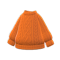 Aran-Knit Sweater (Orange) NH Storage Icon.png