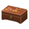 Wooden Music Box (Dark Wood - Red Flowers) NH Icon.png
