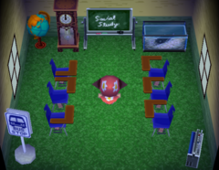 Spork's house interior in Animal Crossing