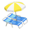 Beach Chairs with Parasol (Blue - Yellow & White) NH Icon.png