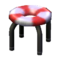 Donut Stool (Black - Red-and-White Striped) NL Model.png