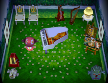 Stella's house interior in Animal Crossing