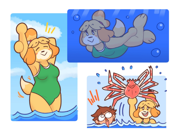 Isabelle Summer Diving by nematodeneedles