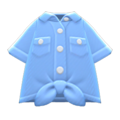 Front-Tie Button-Down Shirt (Blue) NH Icon.png