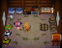 Grizzly's house interior in Animal Crossing