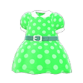 Belted Dotted Dress (Green) NH Storage Icon.png