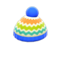 Colorful Striped Knit Cap (Blue) NH Storage Icon.png
