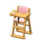 High Chair (Natural Wood - Pink) NH Icon.png