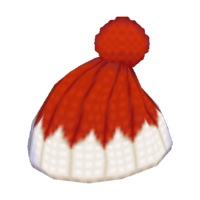 Red pom-pom hat
