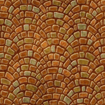 Texture of arched brick floor