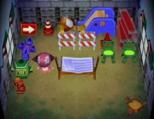 Vladimir's house interior in Animal Crossing