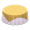 Large Covered Round Table (Gold - Plain White) NH Icon.png