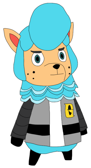 A dumb fusion between Cyrus from Animal Crossing: New Leaf and Cyrus from Pokémon.