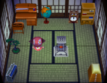 Hambo's house interior in Animal Crossing