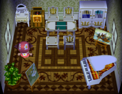 Yuka's house interior in Animal Crossing