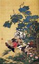Rooster and Hen with Hydrangeas.jpg