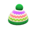 Colorful Striped Knit Cap (Green) NH Storage Icon.png