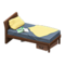 Sloppy Bed (Dark Wood - Yellow) NH Icon.png