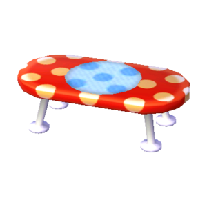 Polka-Dot Low Table (Red and White - Soda Blue) NL Model.png