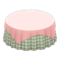 Large Covered Round Table (Pink - Green Gingham) NH Icon.png