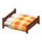 Wooden Double Bed (Dark Wood - Orange) NH Icon.png