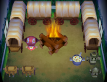 Sven's house interior in Animal Crossing