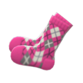 Argyle Crew Socks (Pink) NH Icon.png